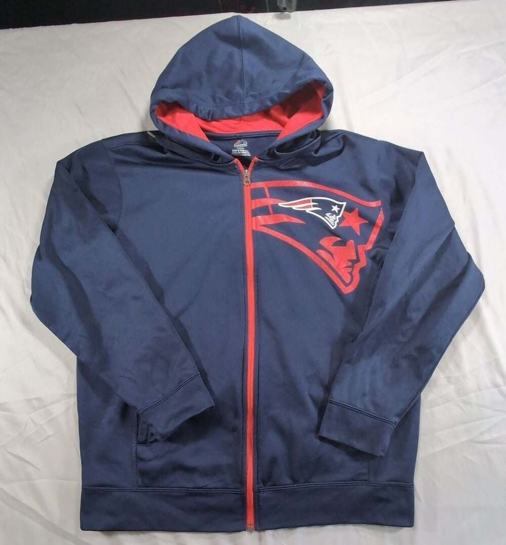 New England Patriots NFL Full-Zip Performance Hoodie by Majestic